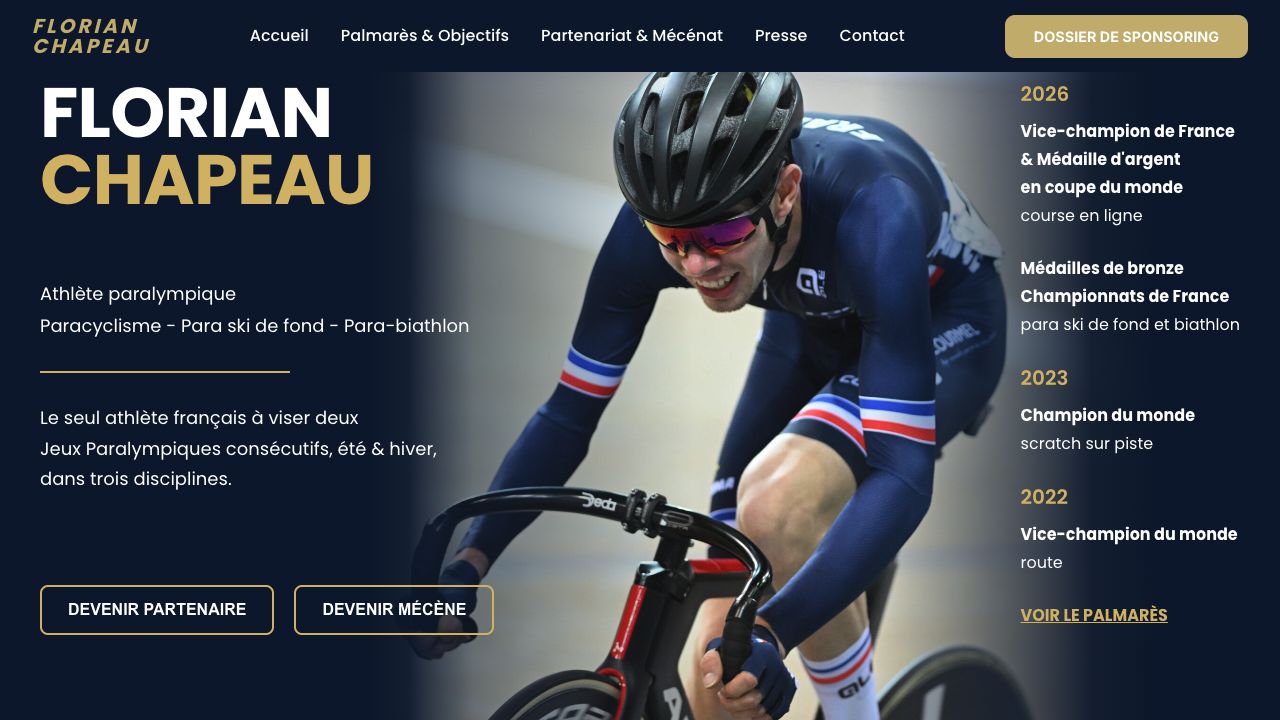 Page d’accueil du site de Florian Chapeau